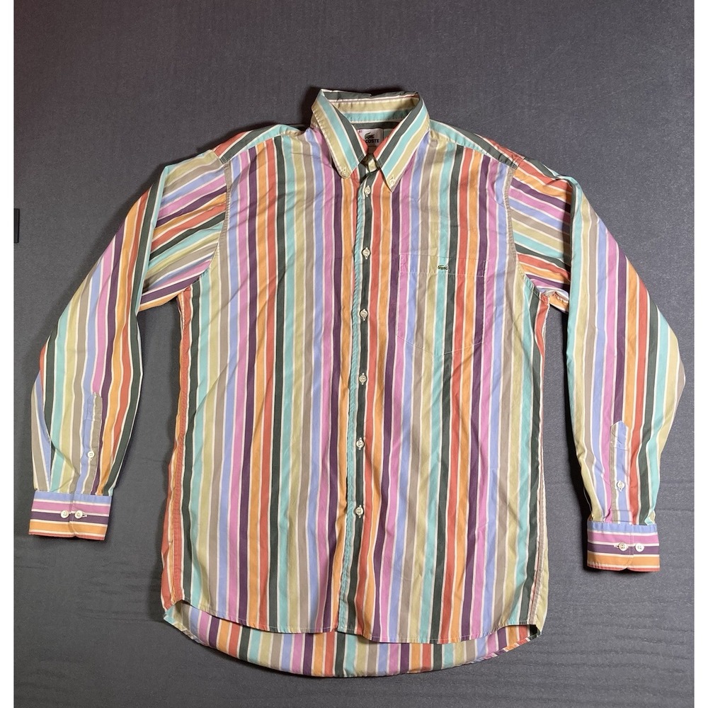 Locaste Long Sleeve Bright Striped Button Down Shirt Size 40 Men's